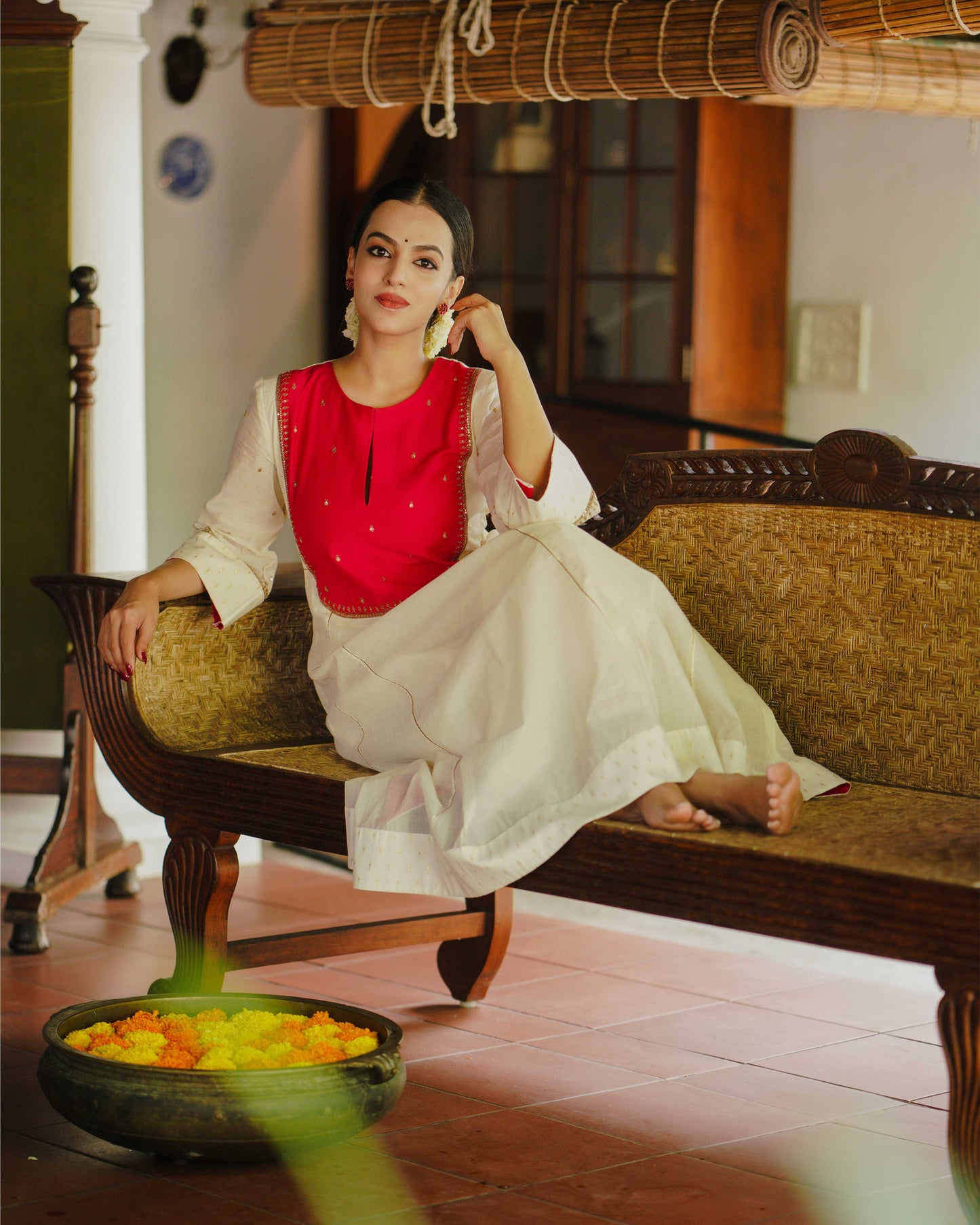 SIDE PANELLED ANARKALI WITH U - PATCH YOKE