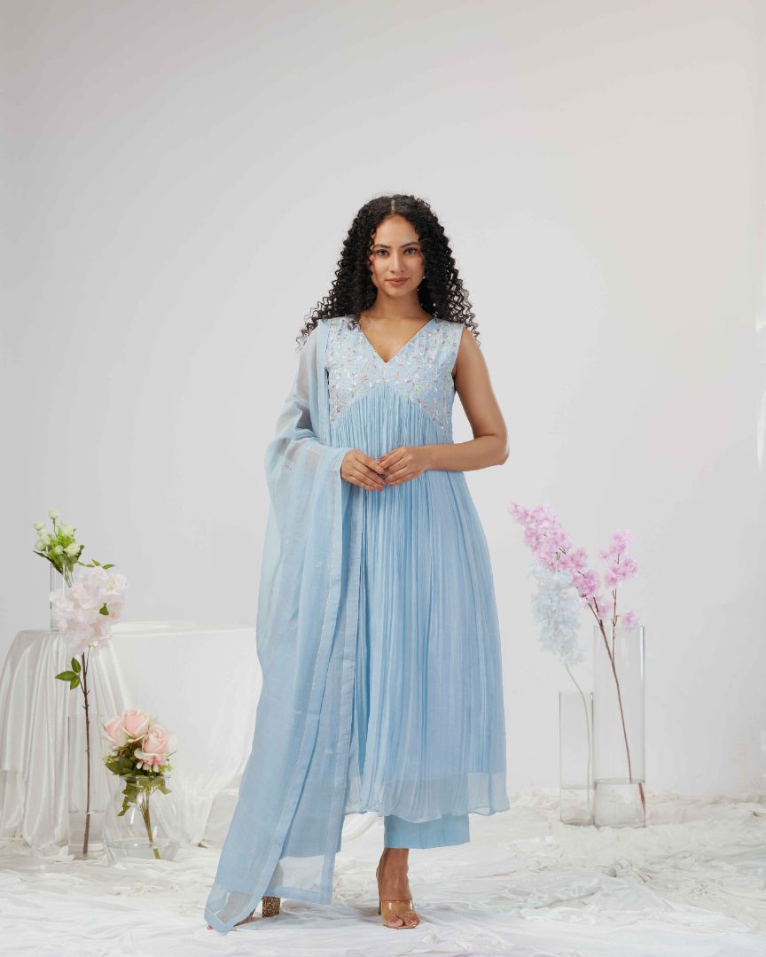 SALWAR SET IN PASTEL BLUE