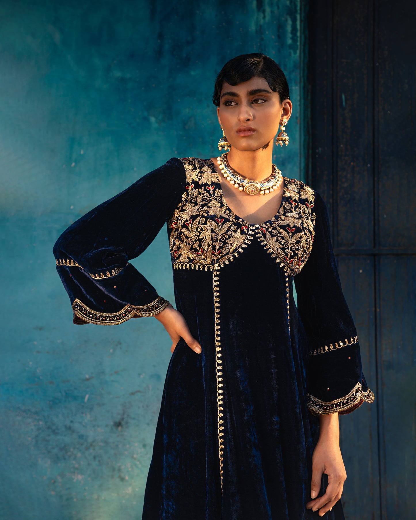 DARK BLUE EMPIRECUT SALWAR SET