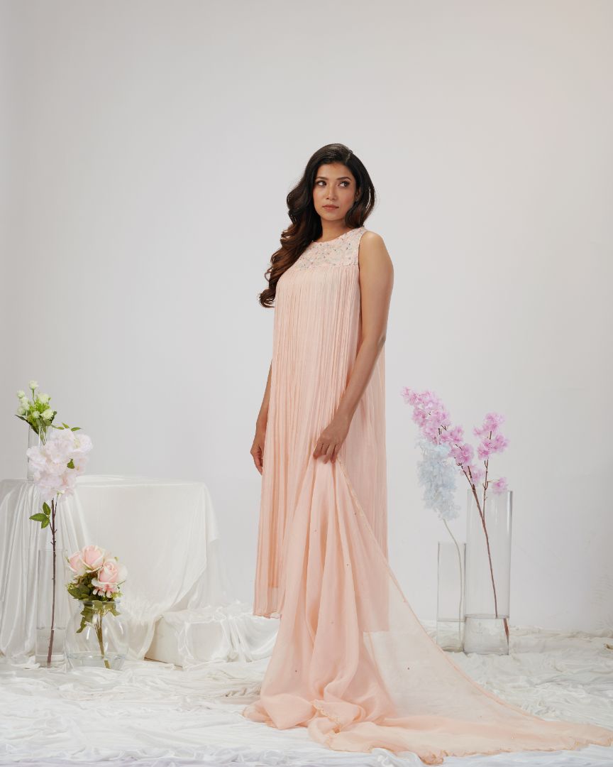 SALWAR SET IN CORAL PEACH SHADE