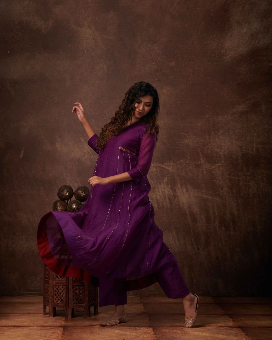 SALWAR SET IN DARK VIOLET