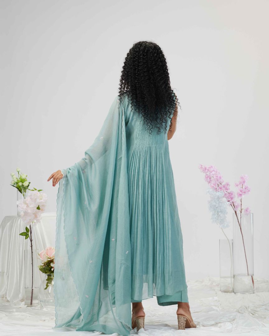 SALWAR SET IN TURQUOISE