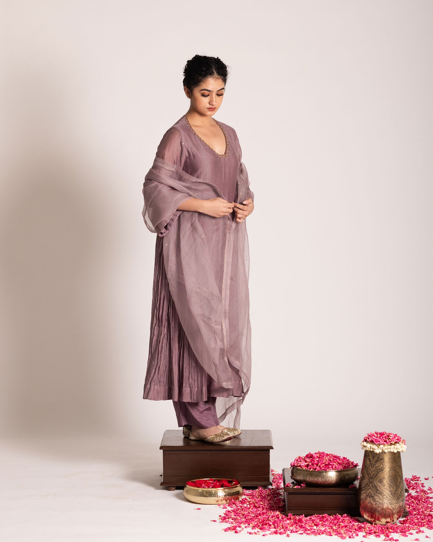 Purple haze salwar set with soft regal tones and elegant detailing, designed for a graceful and effortlessly sophisticated ethnic style.