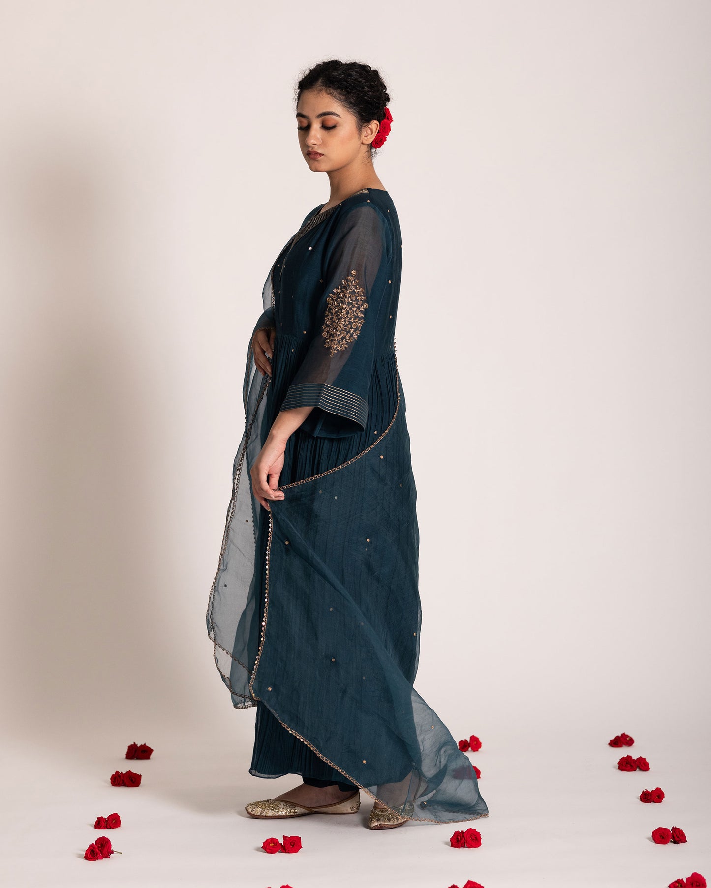 Loyal blue salwar set with rich soothing tones and elegant styling, designed for a sophisticated and effortlessly graceful ethnic look.