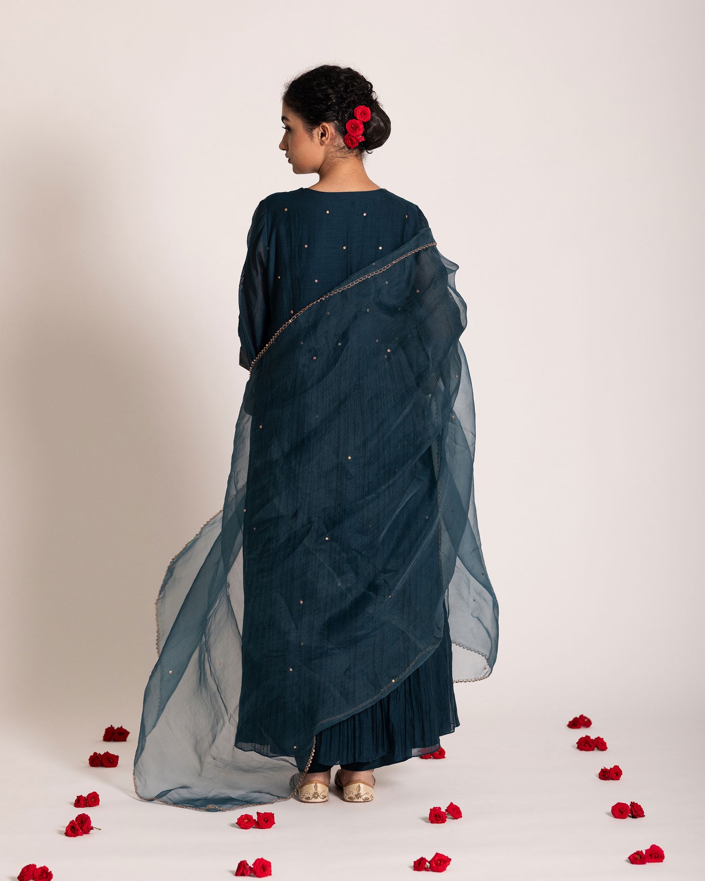 Loyal blue salwar set with rich soothing tones and elegant styling, designed for a sophisticated and effortlessly graceful ethnic look.