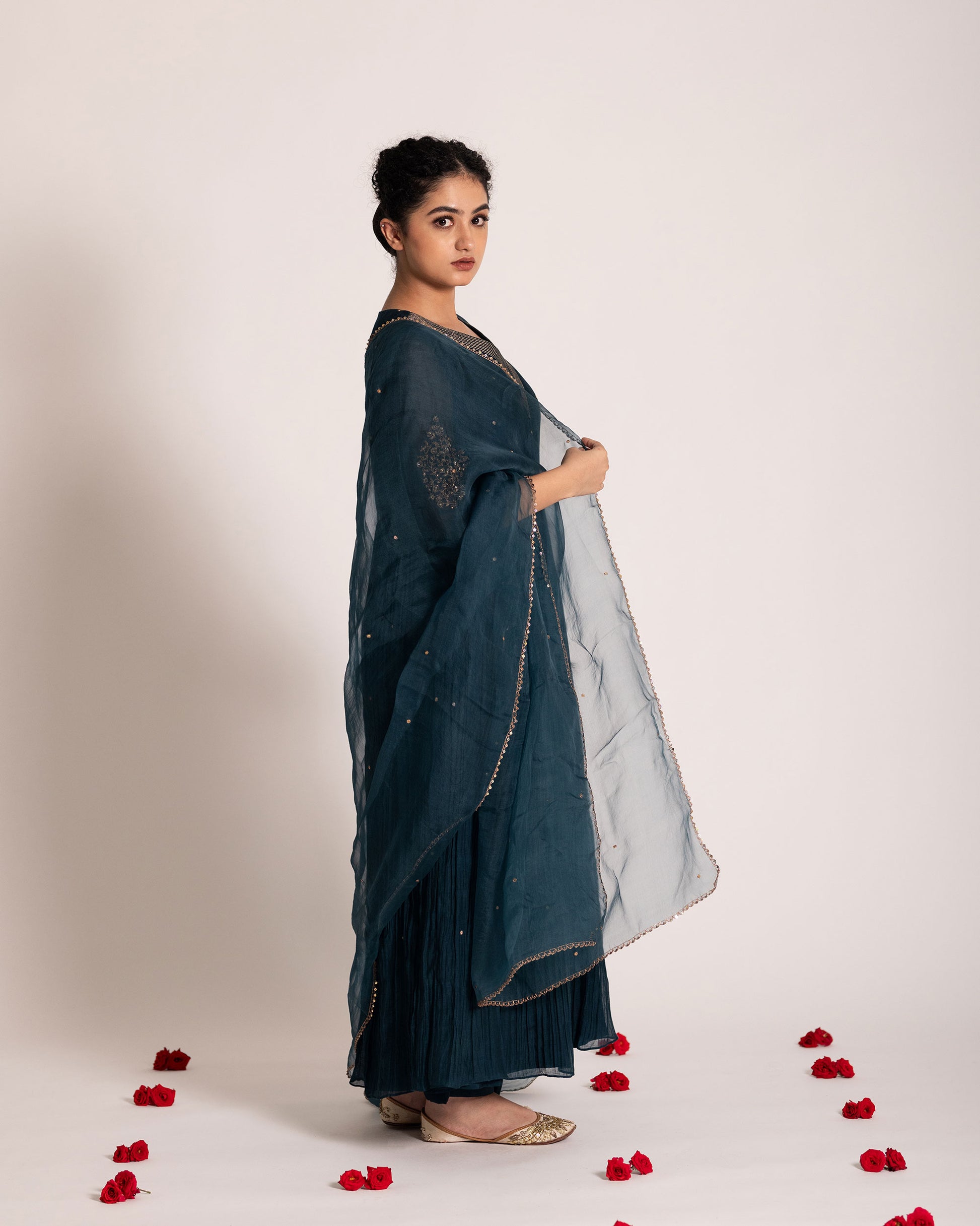 Loyal blue salwar set with rich soothing tones and elegant styling, designed for a sophisticated and effortlessly graceful ethnic look.