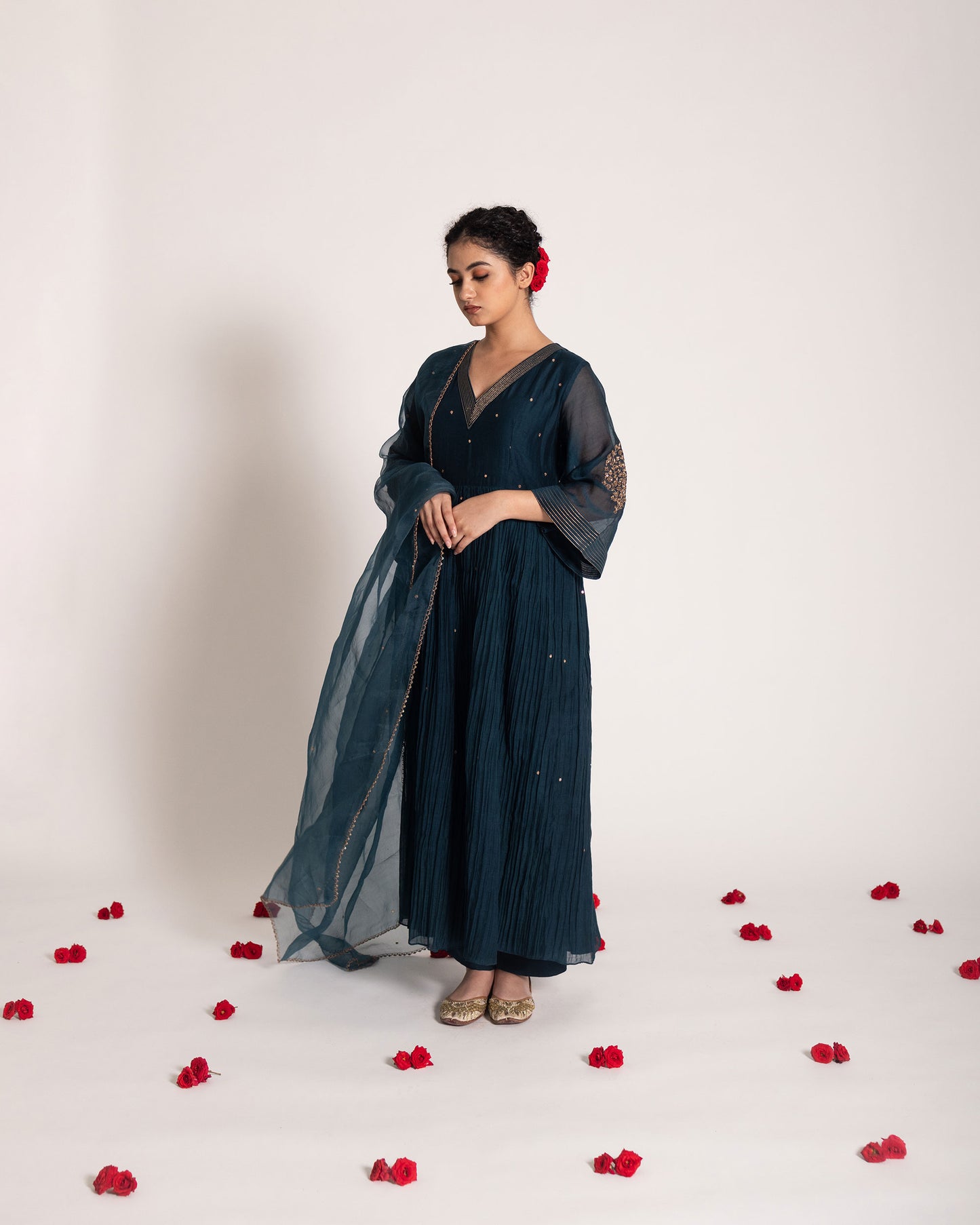 Loyal blue salwar set with rich soothing tones and elegant styling, designed for a sophisticated and effortlessly graceful ethnic look.