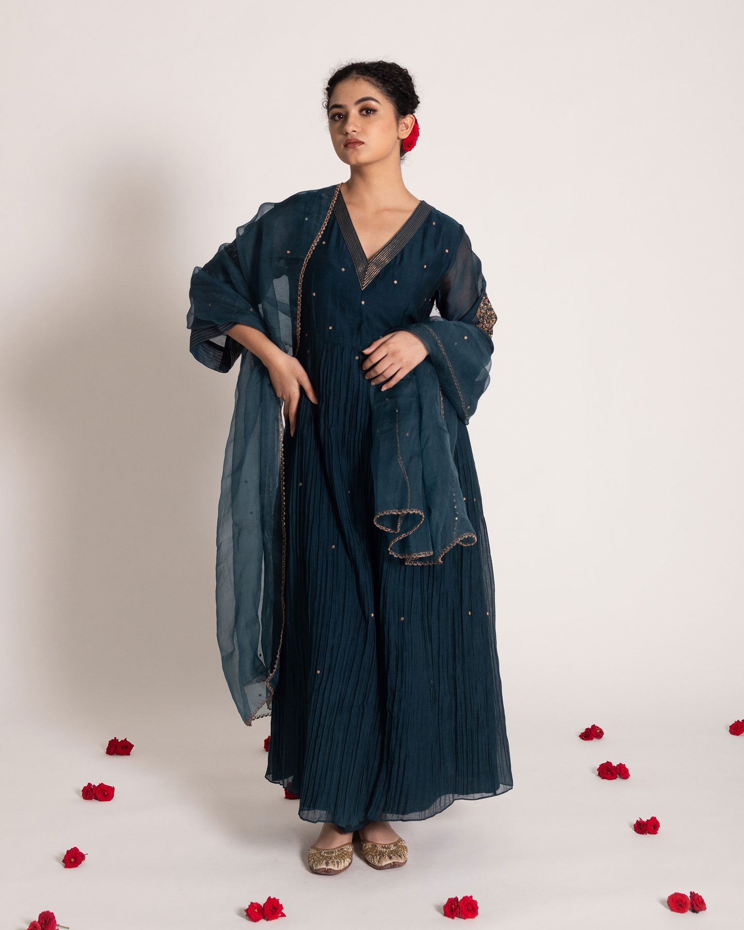 Loyal blue salwar set with rich soothing tones and elegant styling, designed for a sophisticated and effortlessly graceful ethnic look.
