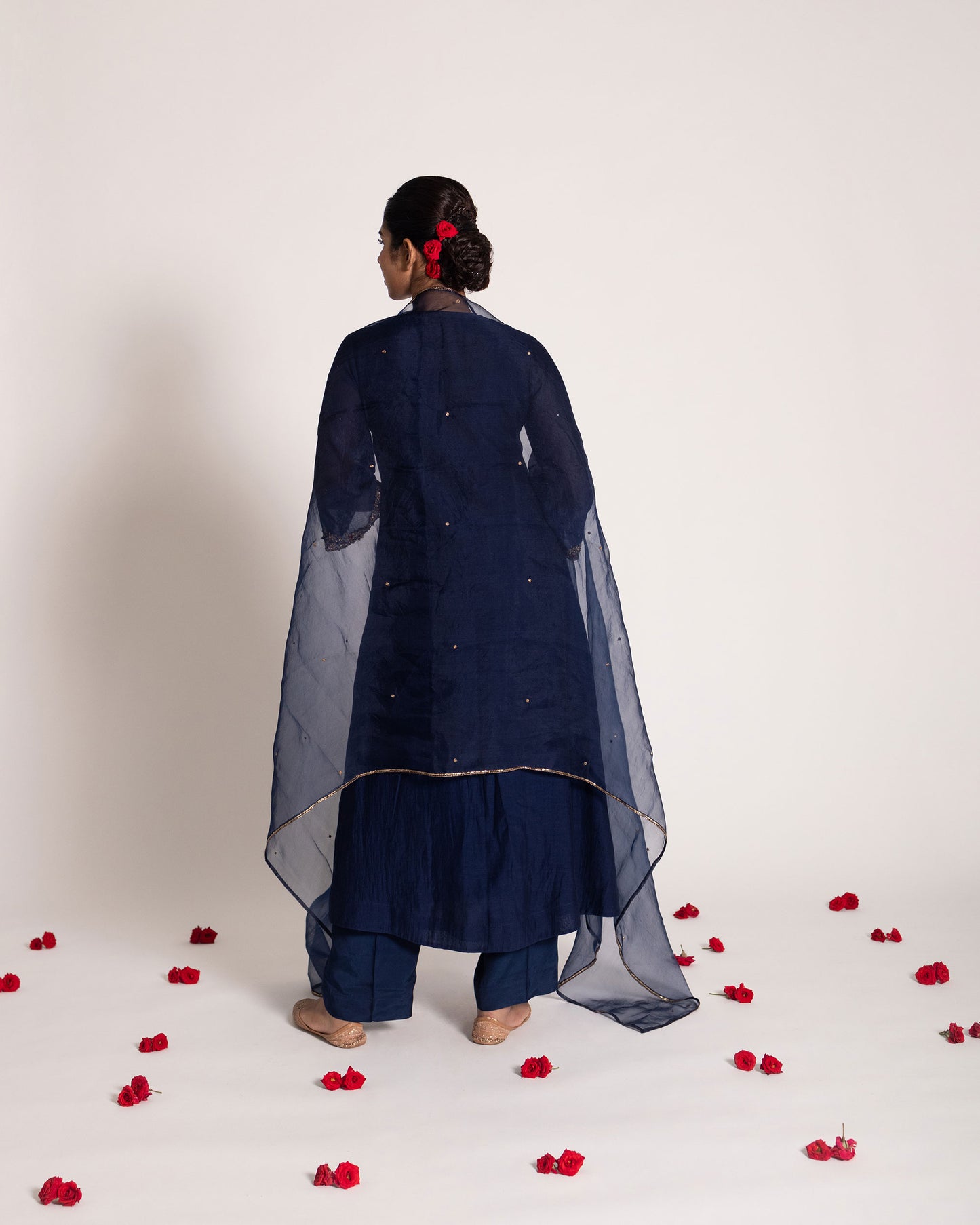 Navy blue salwar set with deep classic tones and timeless elegance, crafted for a sophisticated and effortlessly graceful ethnic ensemble.