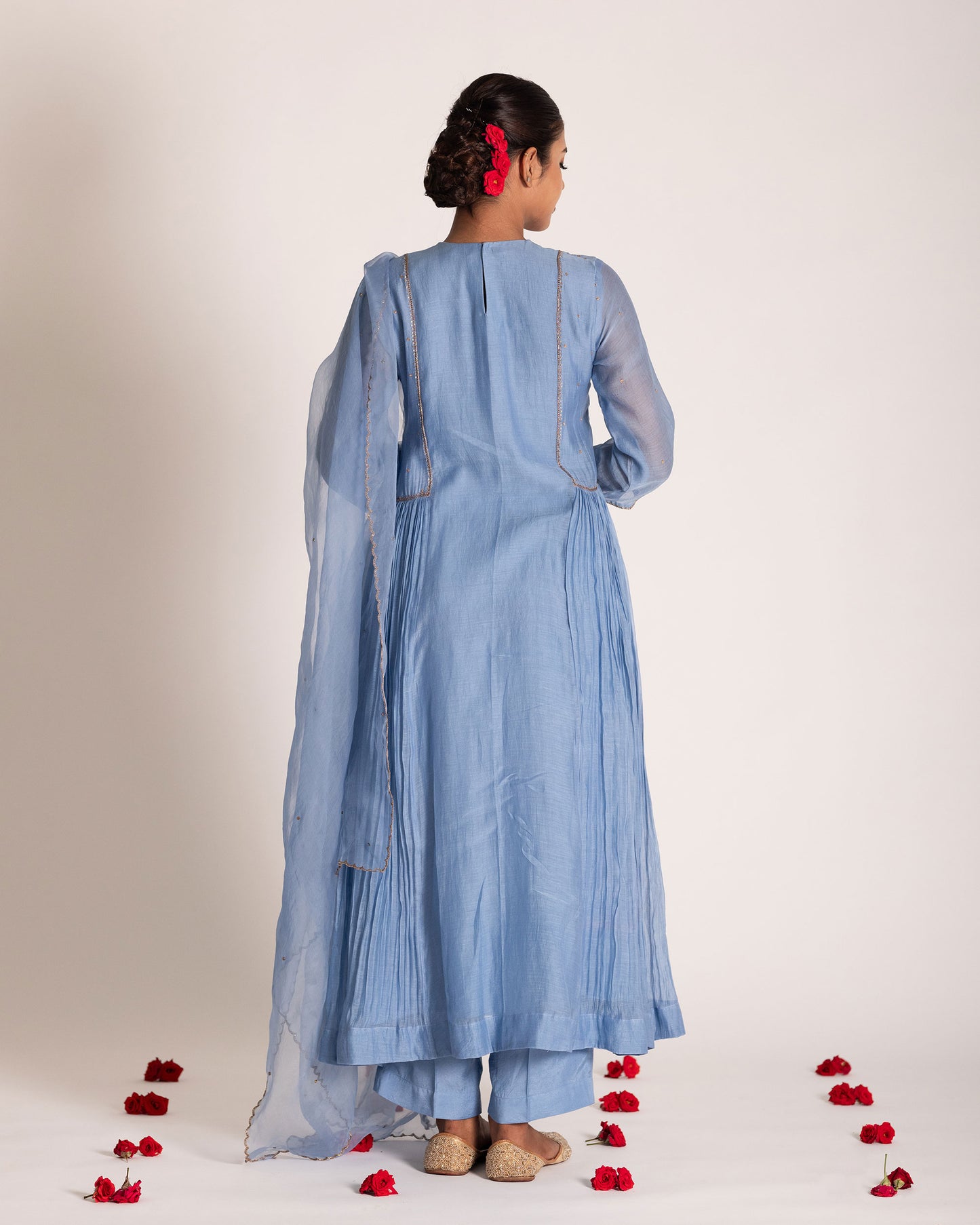 Powder blue salwar set with delicate pastel tones and refined elegance, designed for a serene and timeless ethnic look.