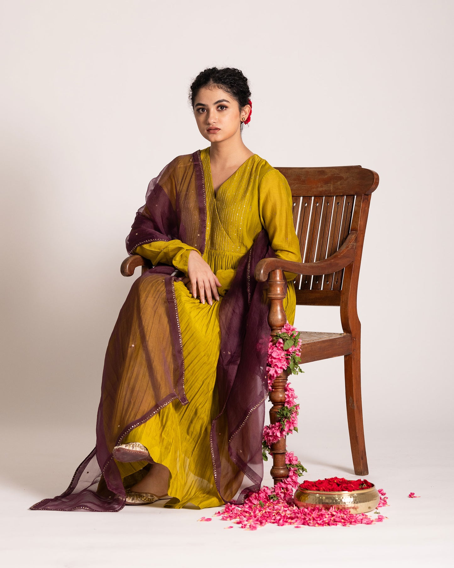 Sheen green and purple salwar set with vibrant dual-tone elegance and refined detailing, designed for a distinctive and graceful ethnic look.