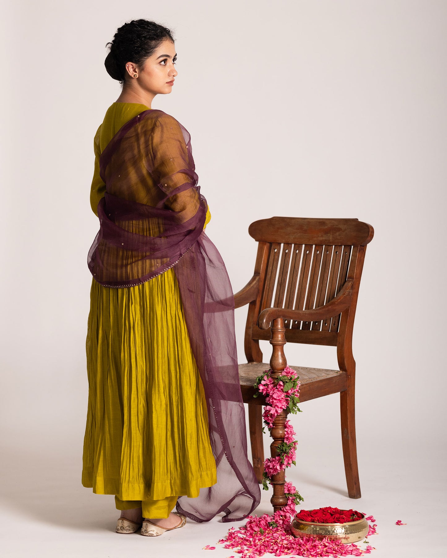 Sheen green and purple salwar set with vibrant dual-tone elegance and refined detailing, designed for a distinctive and graceful ethnic look.