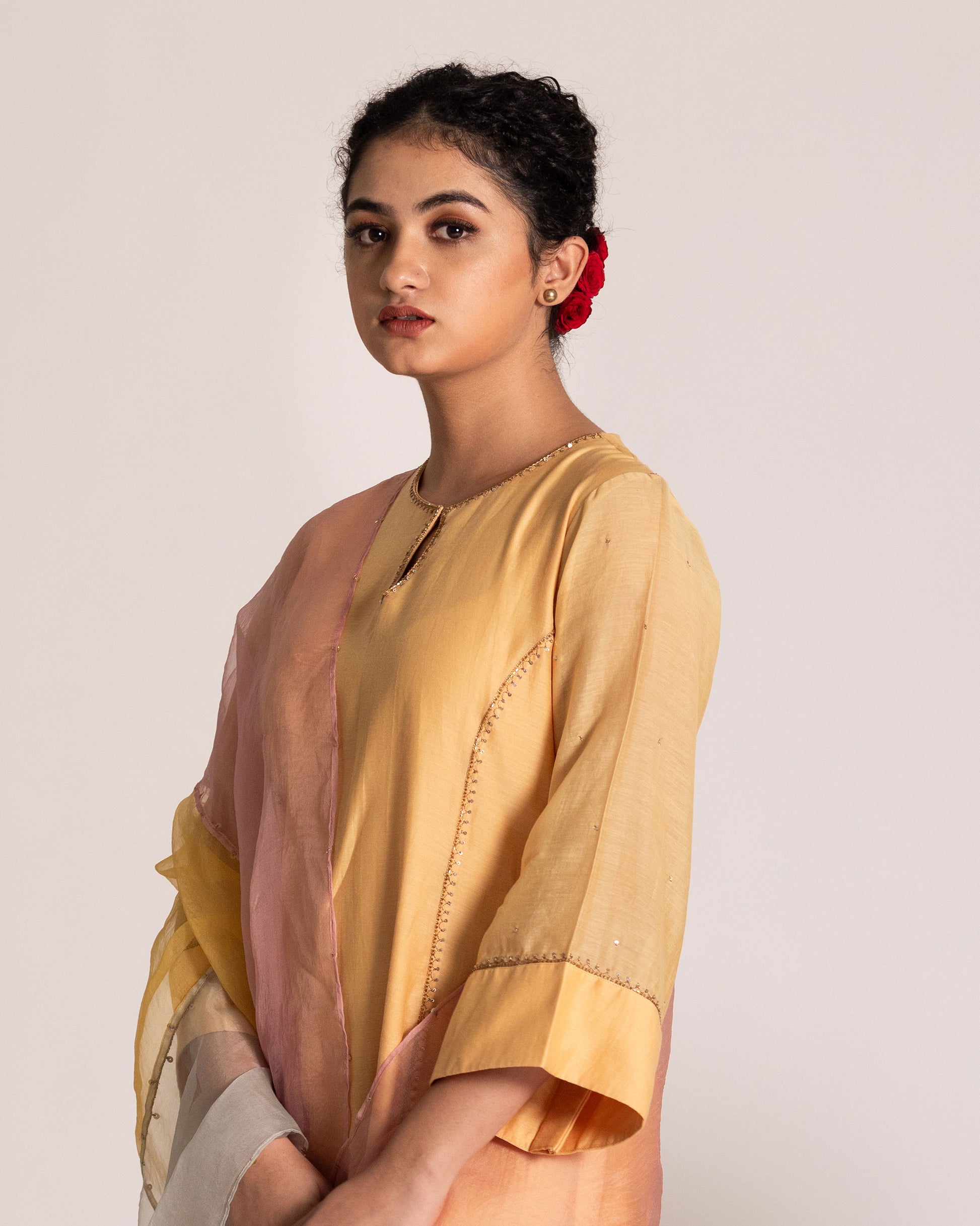 Pale banana salwar set with soft pastel charm and refined elegance, designed for a fresh, graceful, and timeless ethnic style.
