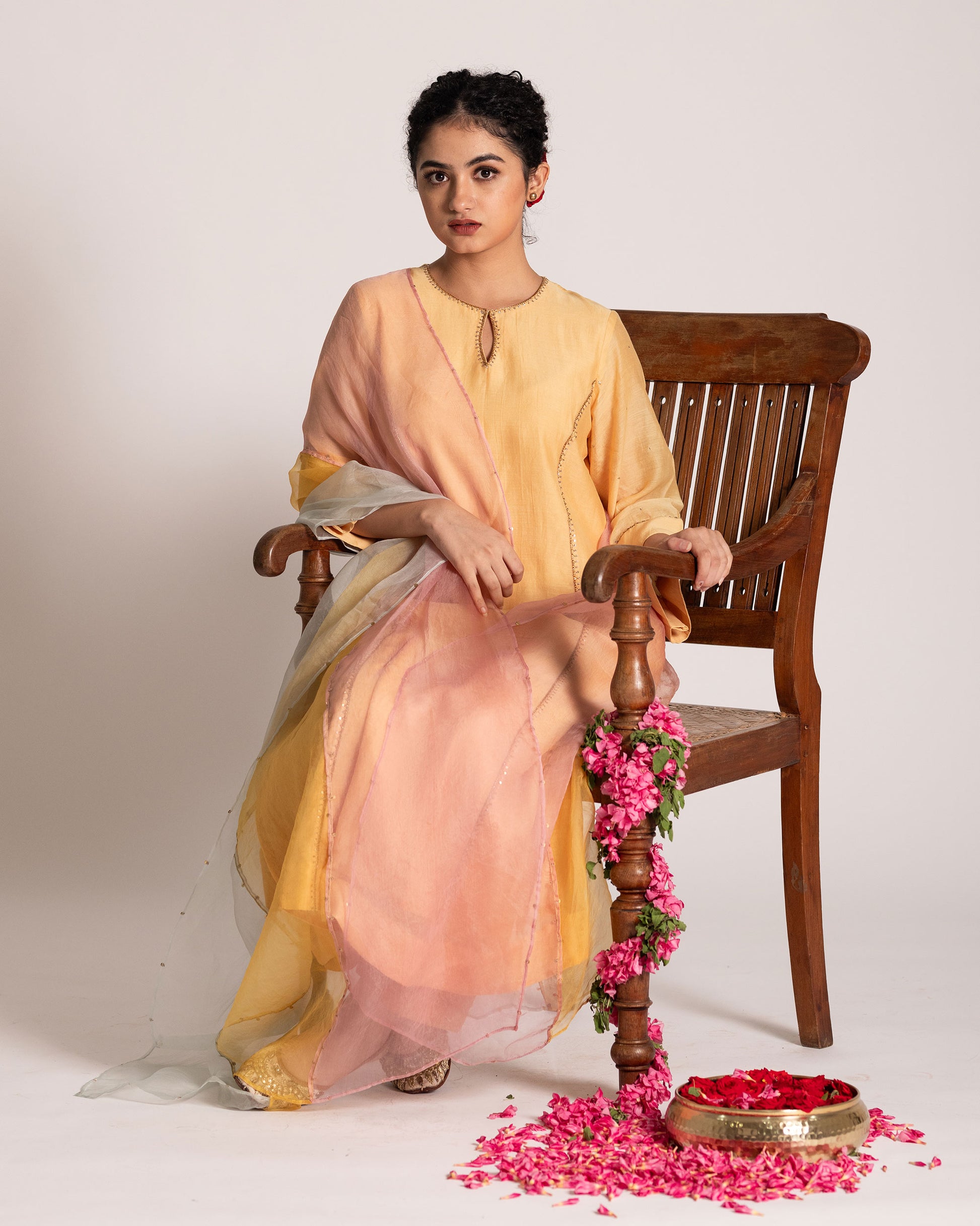 Pale banana salwar set with soft pastel charm and refined elegance, designed for a fresh, graceful, and timeless ethnic style.