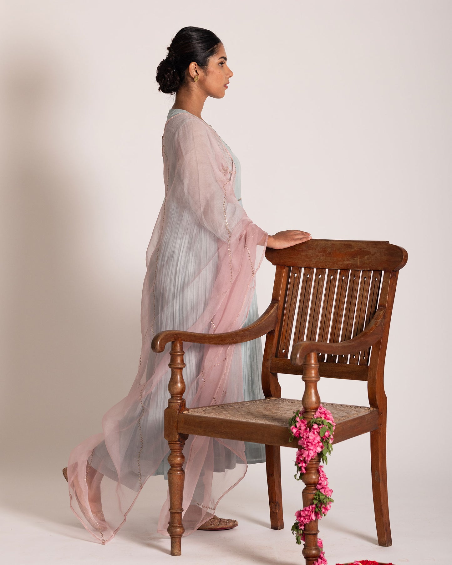 Spa blue salwar set with serene hues and elegant styling, crafted for a refreshing and effortlessly graceful ethnic look.