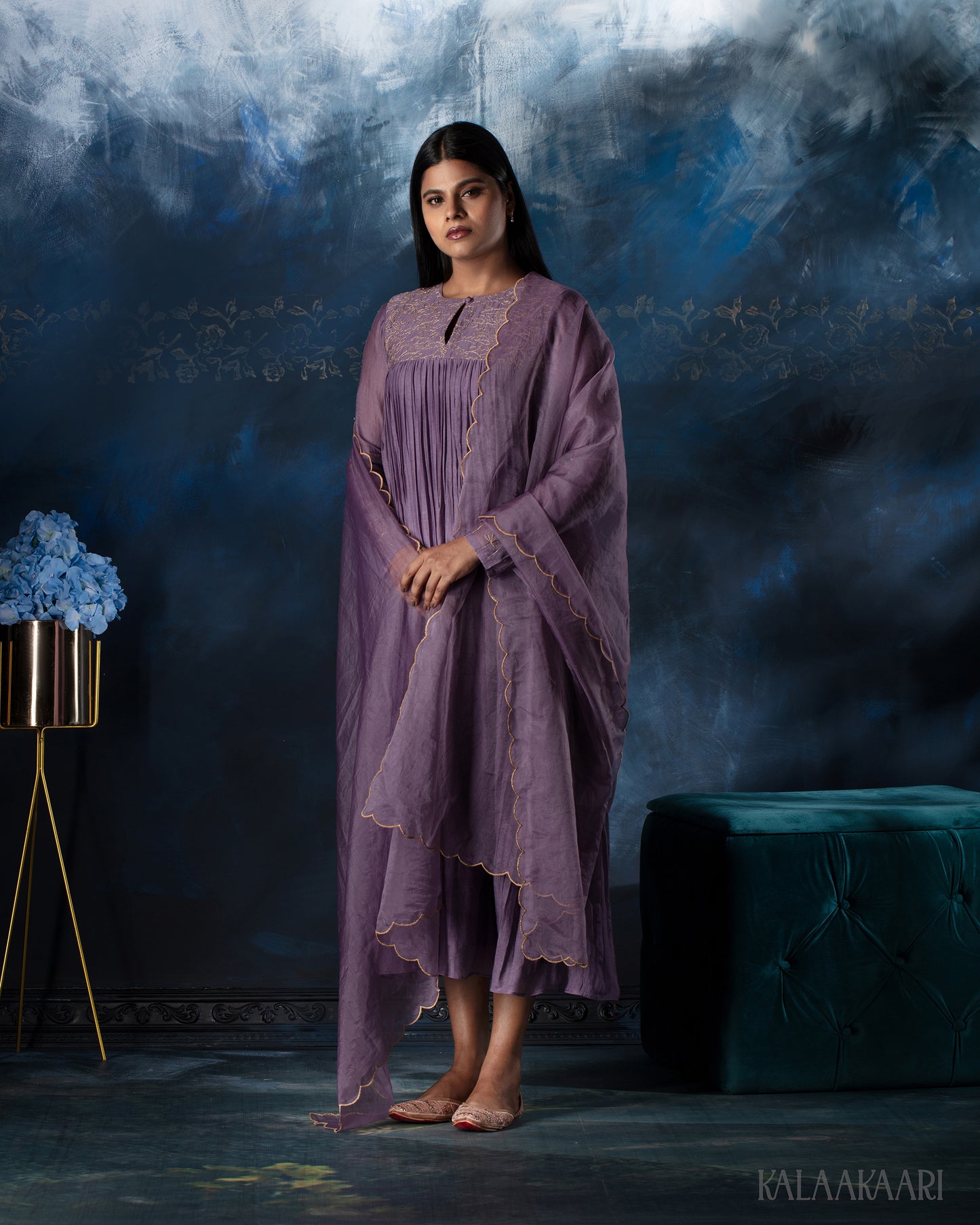 Purple haze embroidered salwar set with delicate embellishments and graceful design, perfect for a regal and elegant ethnic statement.