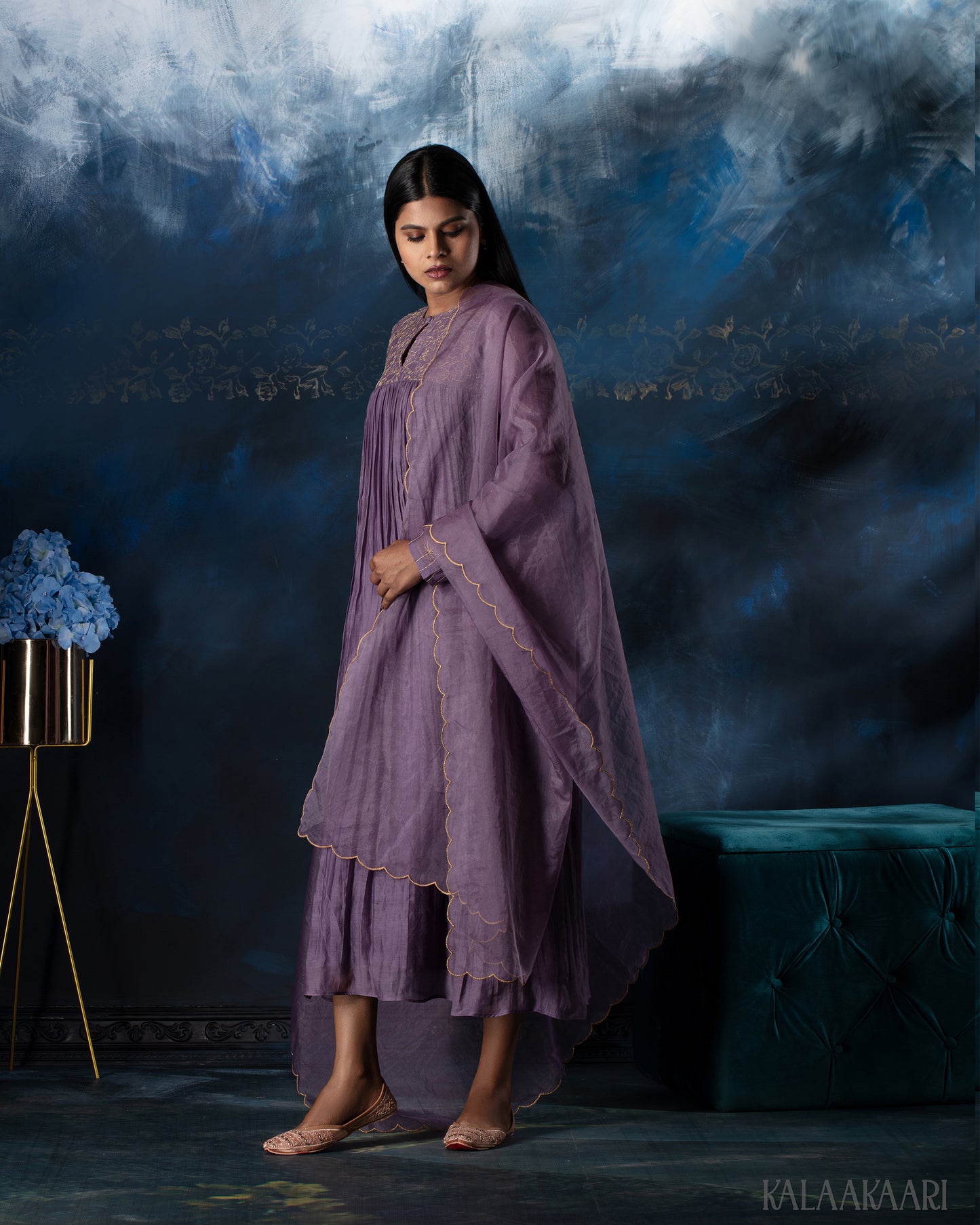 Purple haze embroidered salwar set with delicate embellishments and graceful design, perfect for a regal and elegant ethnic statement.