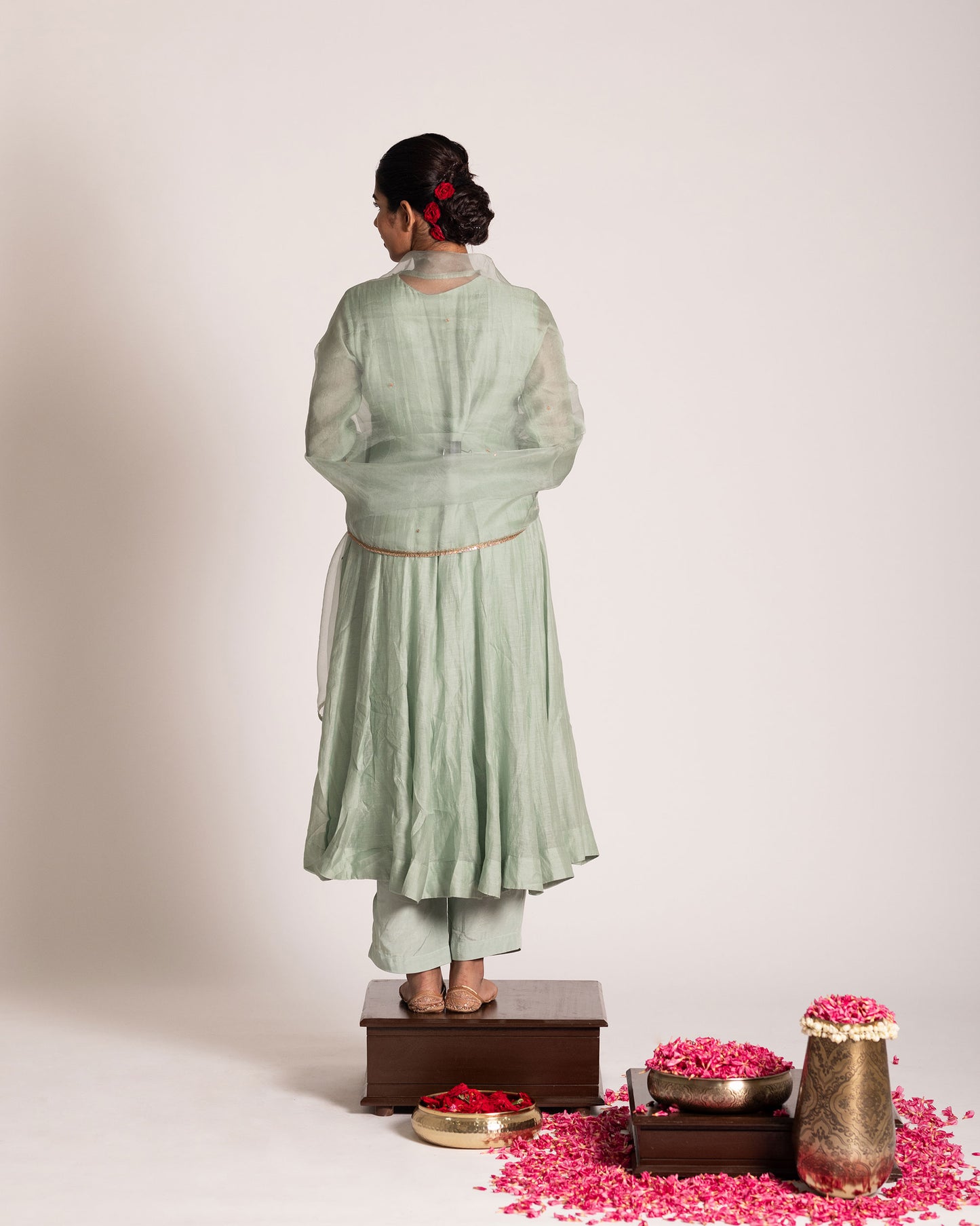 Aqua green shade salwar set with refreshing tones and elegant design, crafted for a vibrant yet graceful ethnic statement.