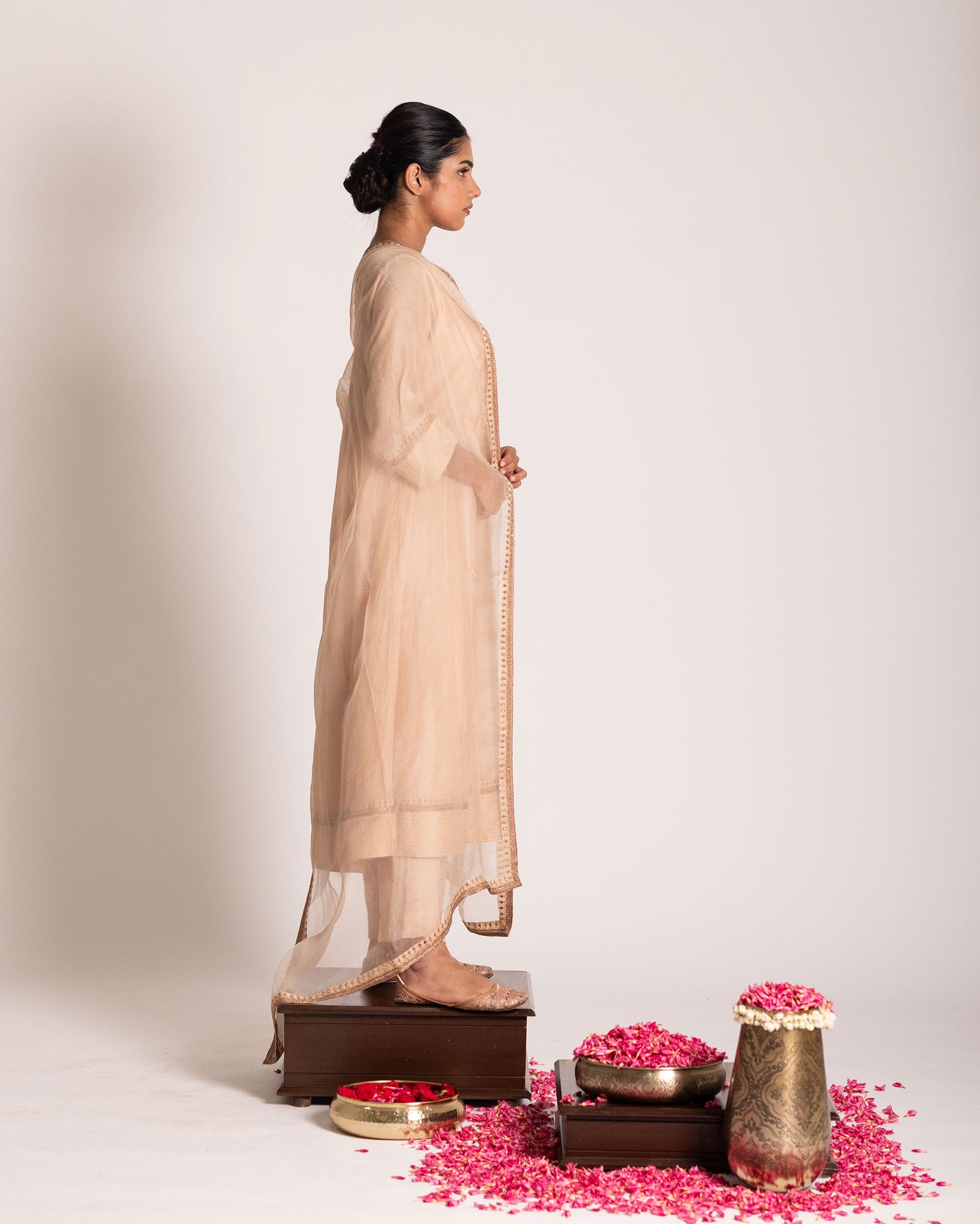 Butter cream salwar set with soft luminous tones and understated elegance, designed for a fresh, graceful, and timeless ethnic ensemble.